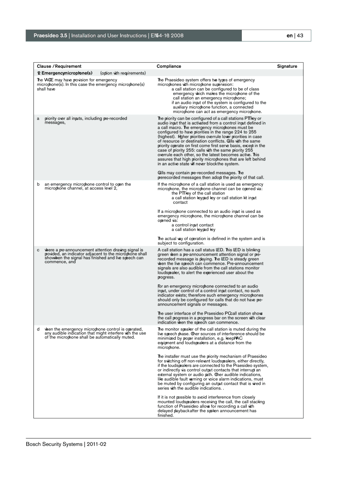 Bosch Appliances 3.5 manual Compliance Signature 