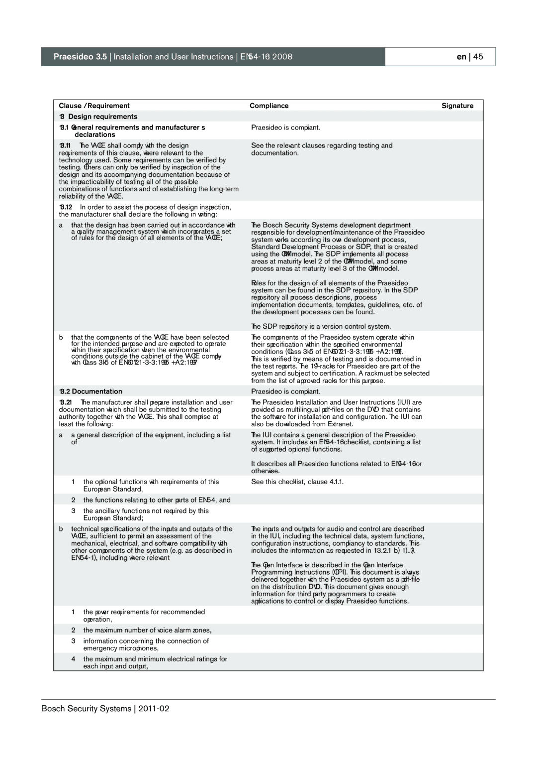 Bosch Appliances manual Praesideo 3.5 Installation and User Instructions EN54-16 