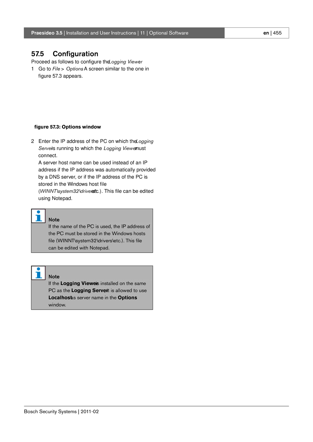 Bosch Appliances 3.5 manual Configuration 