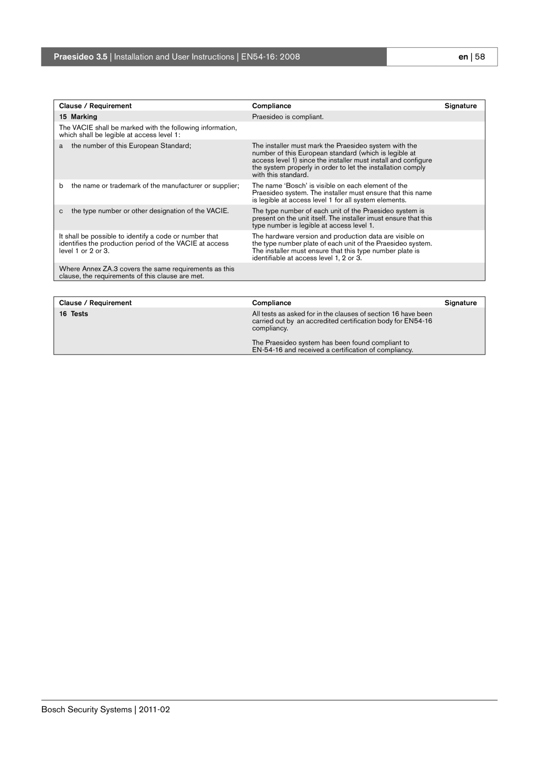 Bosch Appliances 3.5 manual Type number plate of each unit of the Praesideo system 