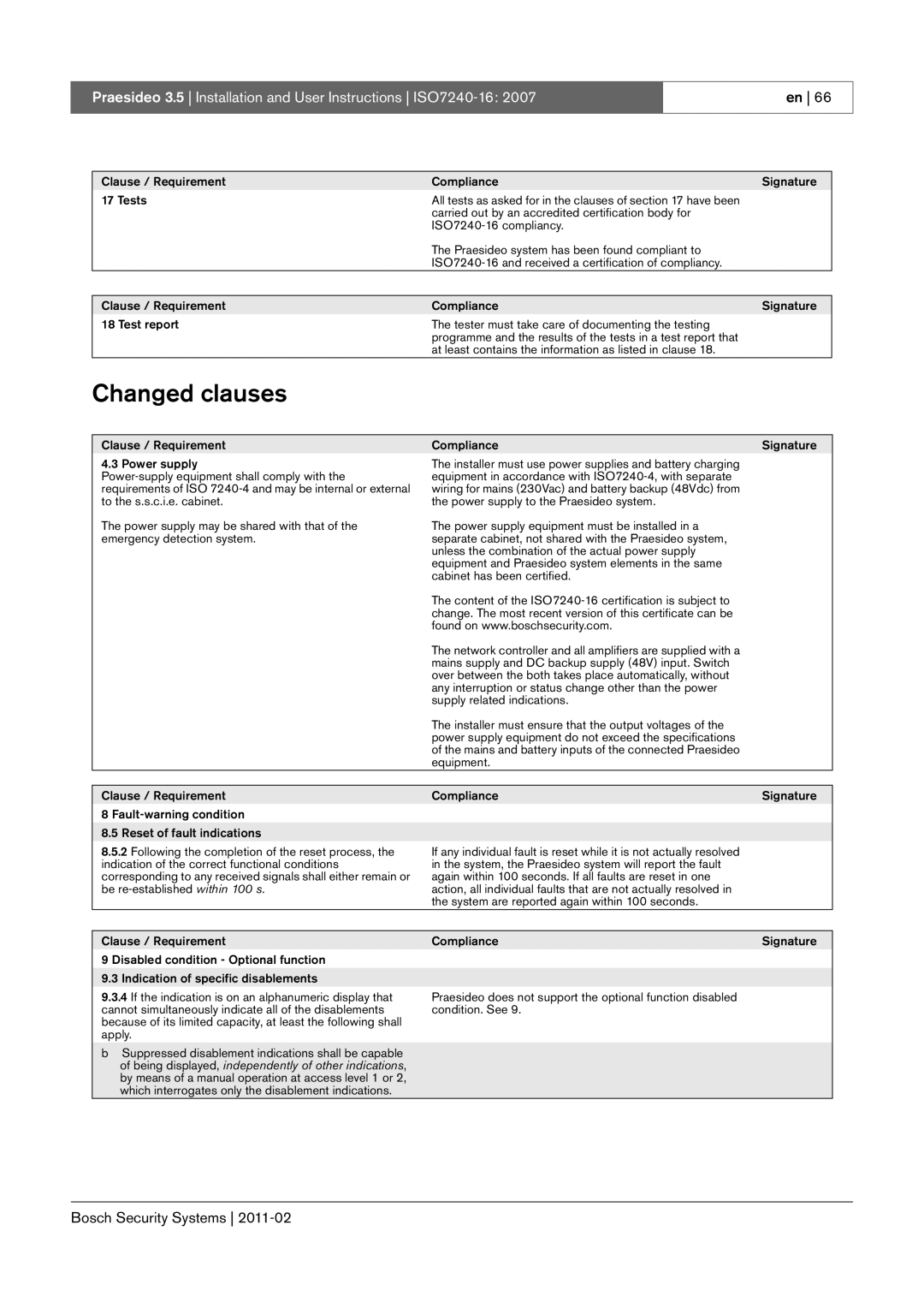 Bosch Appliances 3.5 manual Changed clauses, Being displayed, independently of other indications 