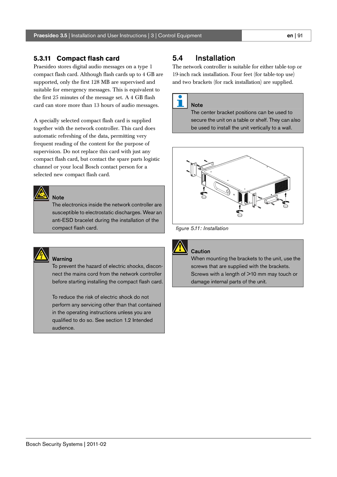 Bosch Appliances 3.5 manual Installation, Compact flash card 