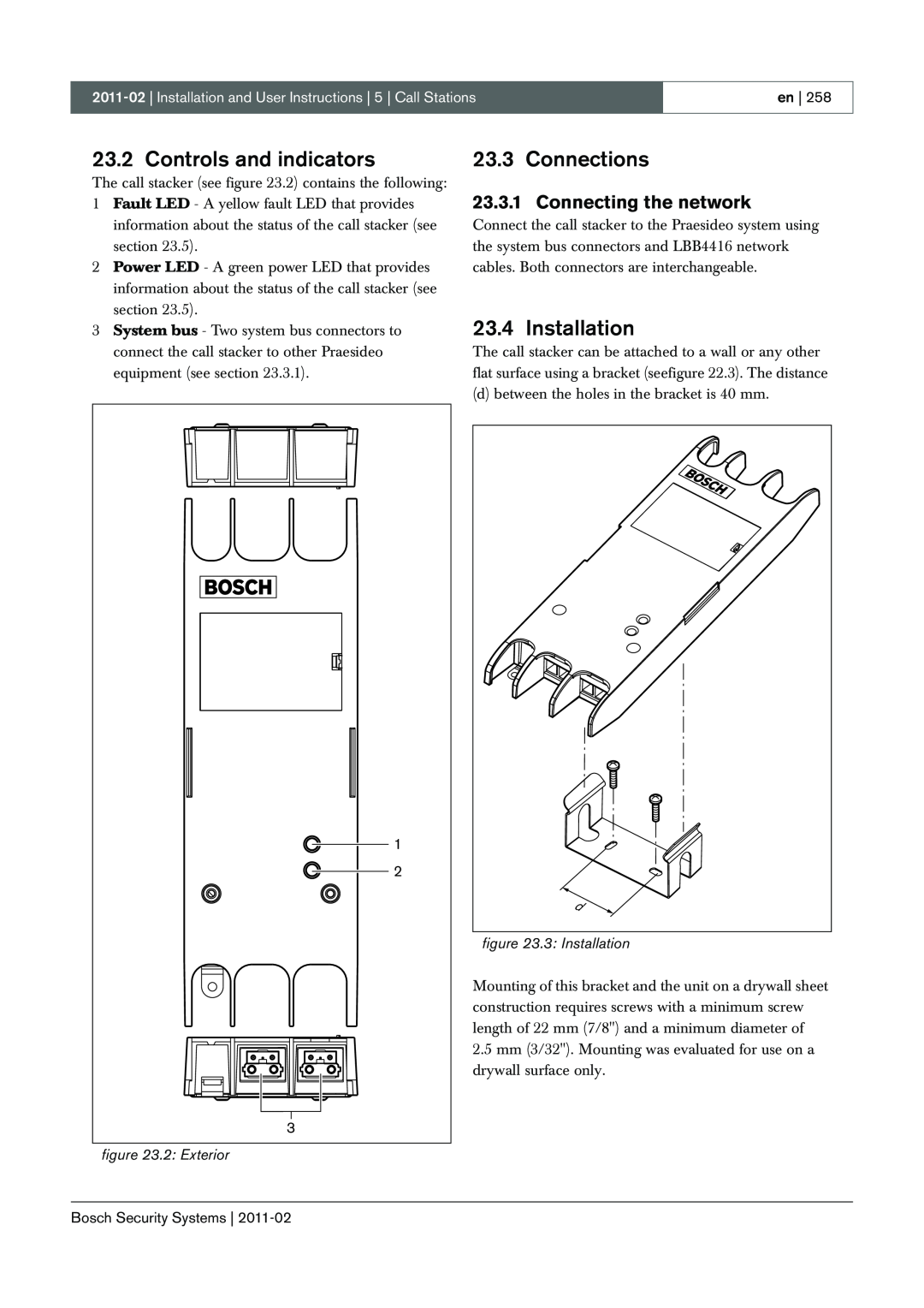 Bosch Appliances 3.5 manual Controls and indicators, Connections, Installation, Connecting the network, 2: Exterior 