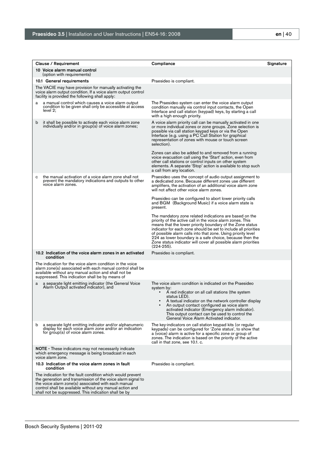 Bosch Appliances 3.5 manual Clause / Requirement 