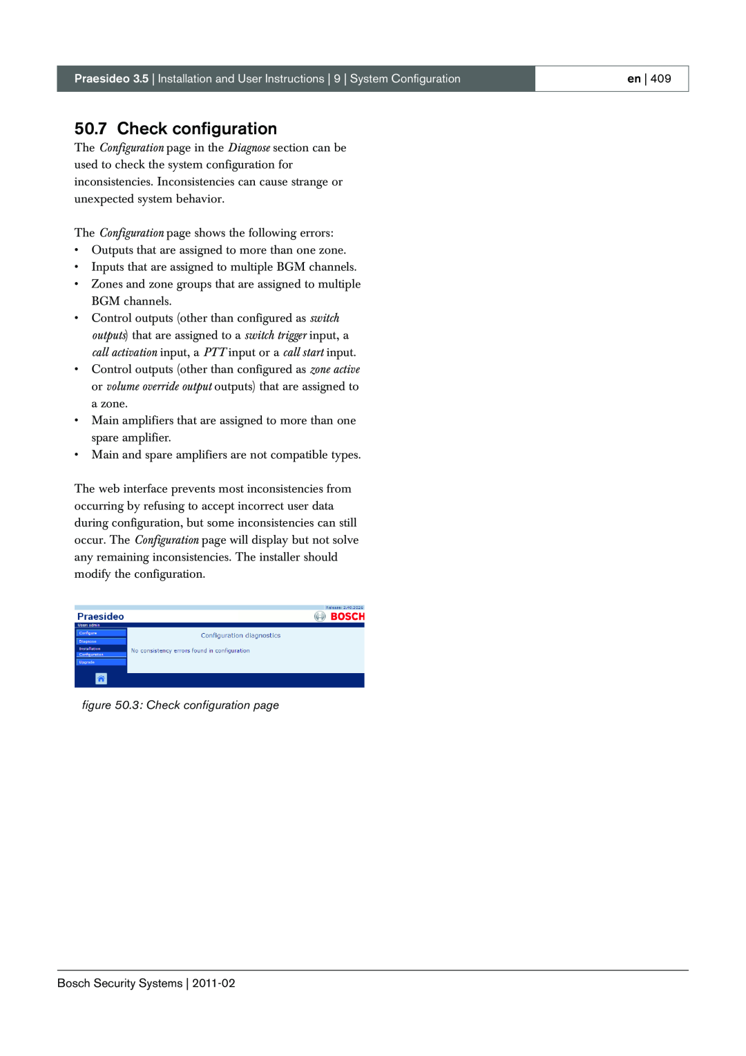 Bosch Appliances 3.5 manual 3: Check configuration page 