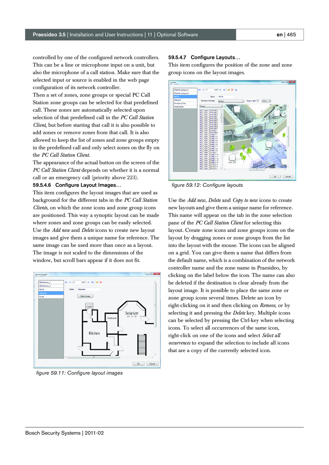 Bosch Appliances 3.5 11: Configure layout images, 12: Configure layouts, en, Configure Layout Images…, Configure Layouts… 