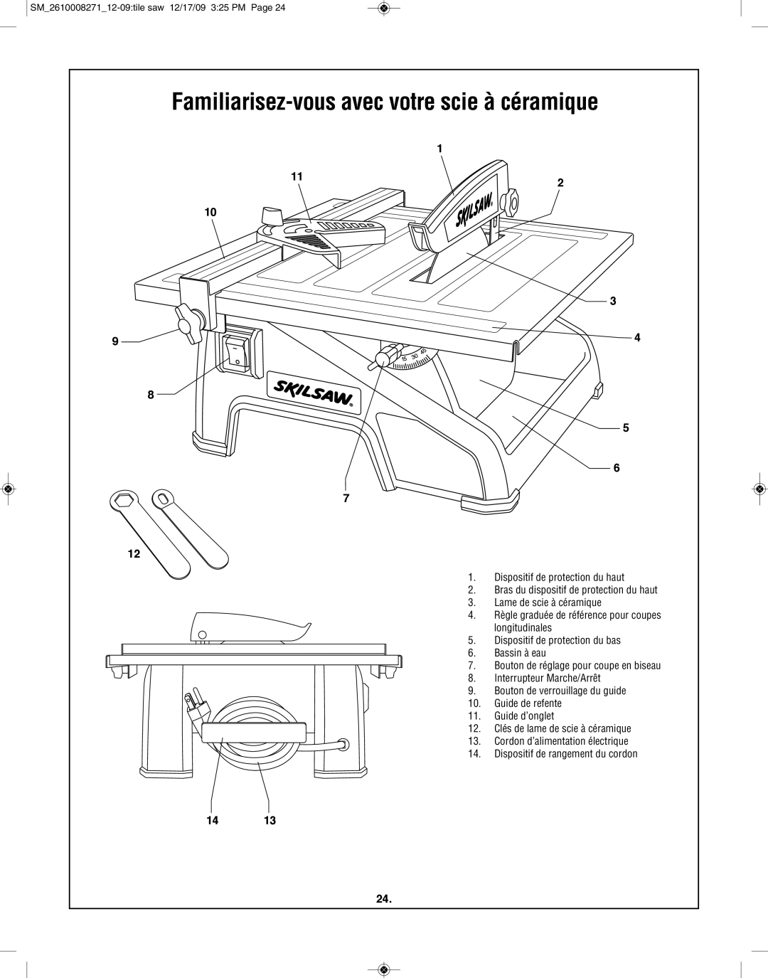 Bosch Appliances 3540 manual Familiarisez-vous avec votre scie à céramique 