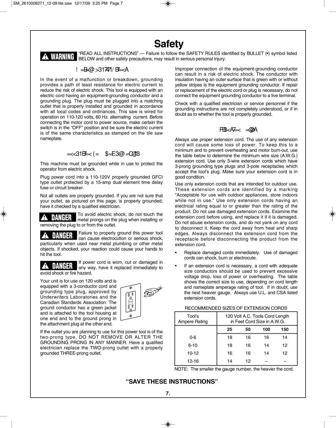 Bosch Appliances 3540 Motor Specifications, Connection To a Power Source, Extension Cords, Avoid shock or fire hazard 