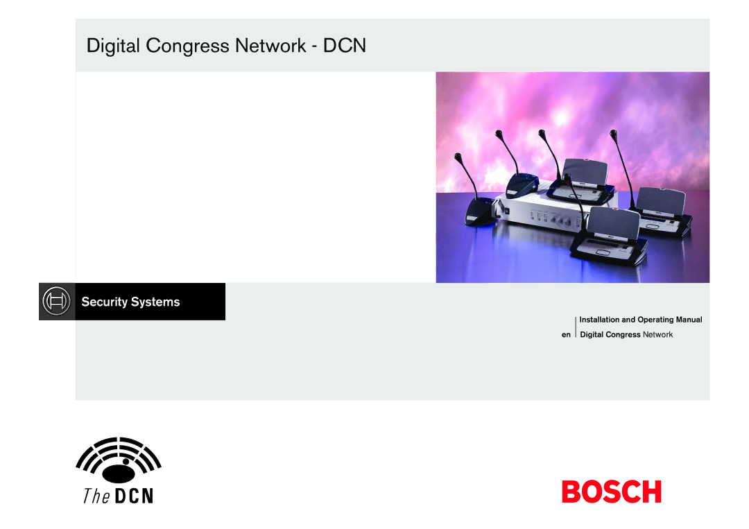 Bosch Appliances 3922 988 43318 manual Digital Congress Network DCN 