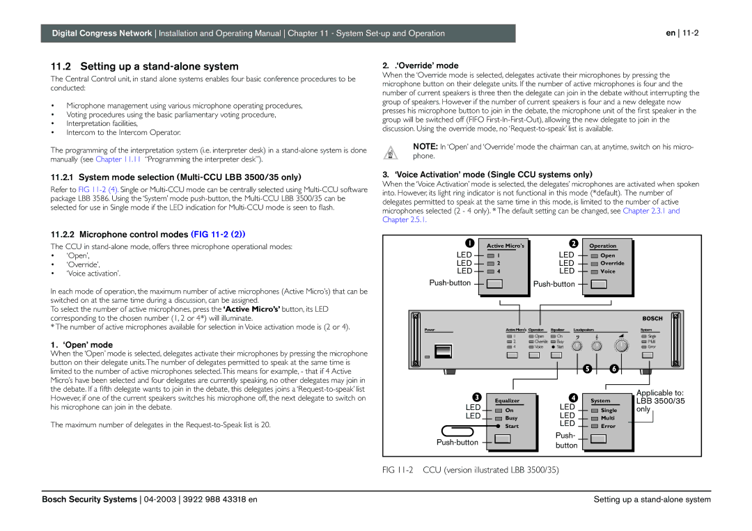 Bosch Appliances 3922 988 43318 manual Setting up a stand-alone system 