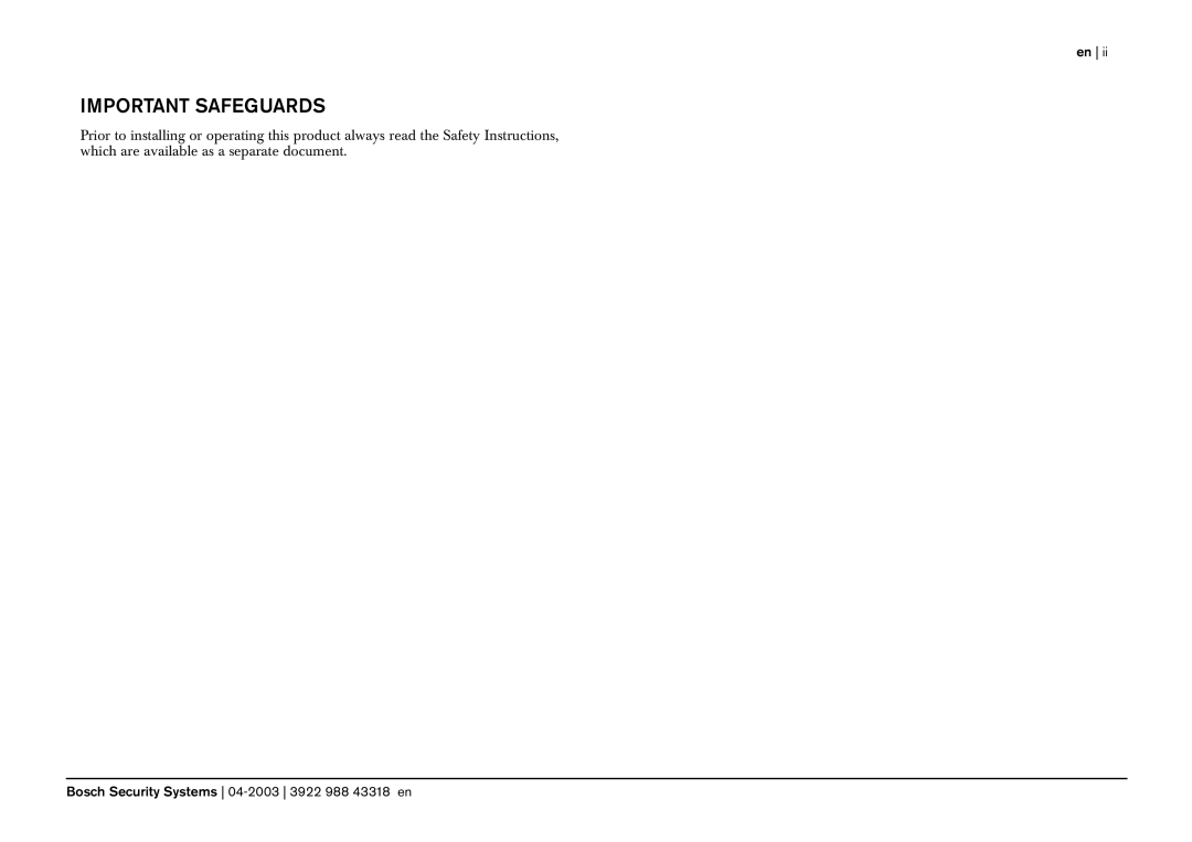 Bosch Appliances 3922 988 43318 manual Important Safeguards 