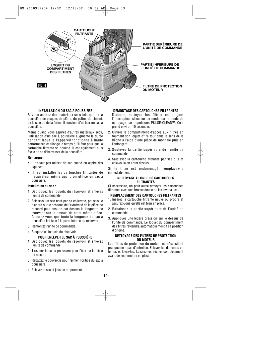 Bosch Appliances 3931 manual Installation DU SAC a Poussière, Pour Enlever LE SAC À Poussière 