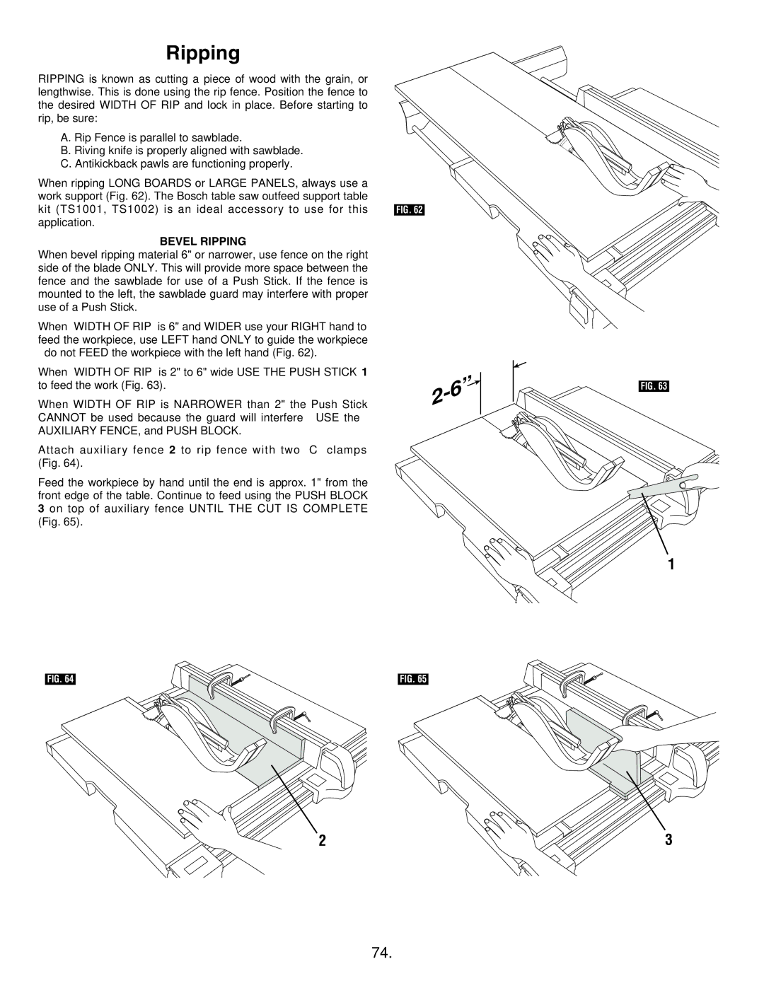 Bosch Appliances 4100DG, 4100-09 manual Bevel Ripping 