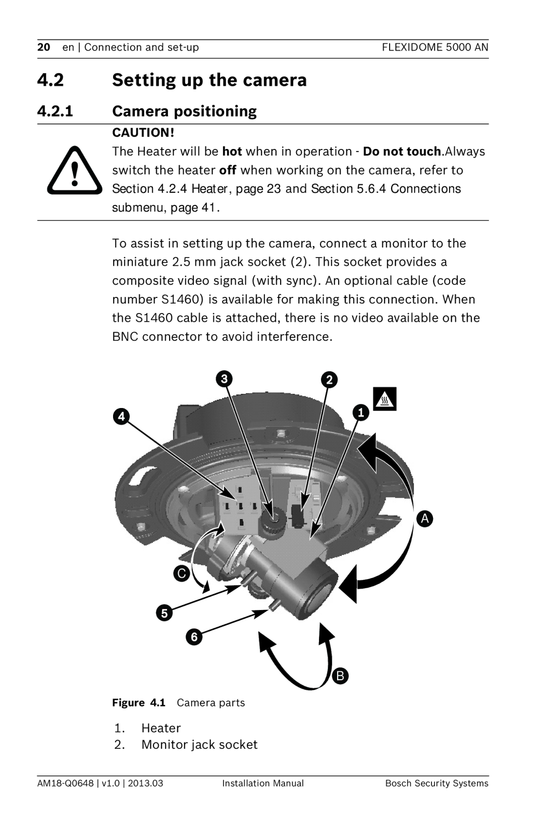 Bosch Appliances 5000, AN installation manual Setting up the camera, Camera positioning 