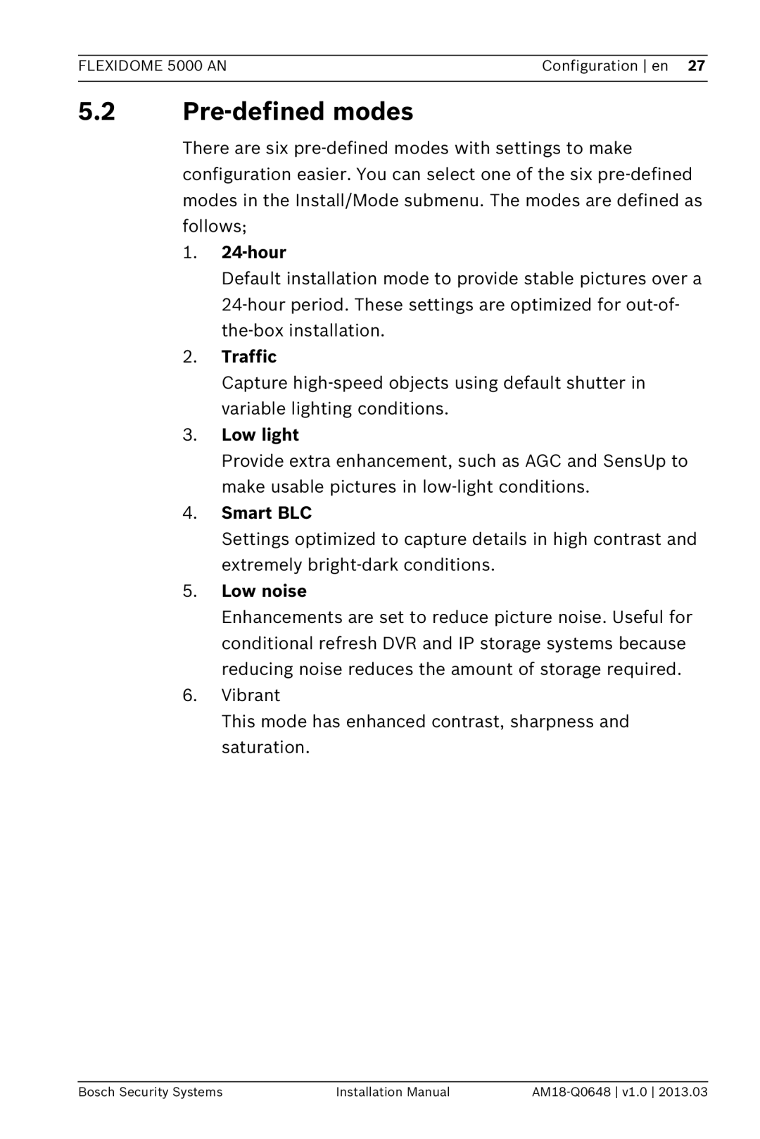 Bosch Appliances AN, 5000 installation manual Configuration en 