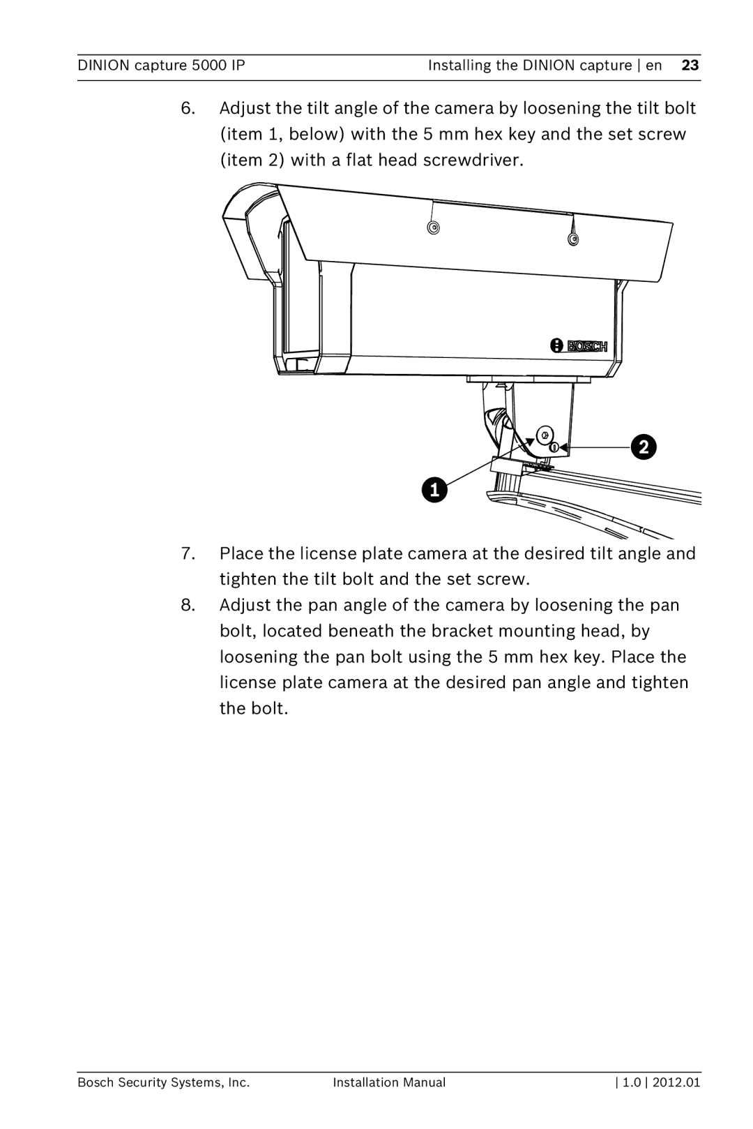 Bosch Appliances installation manual Dinion capture 5000 IP Installing the Dinion capture en 