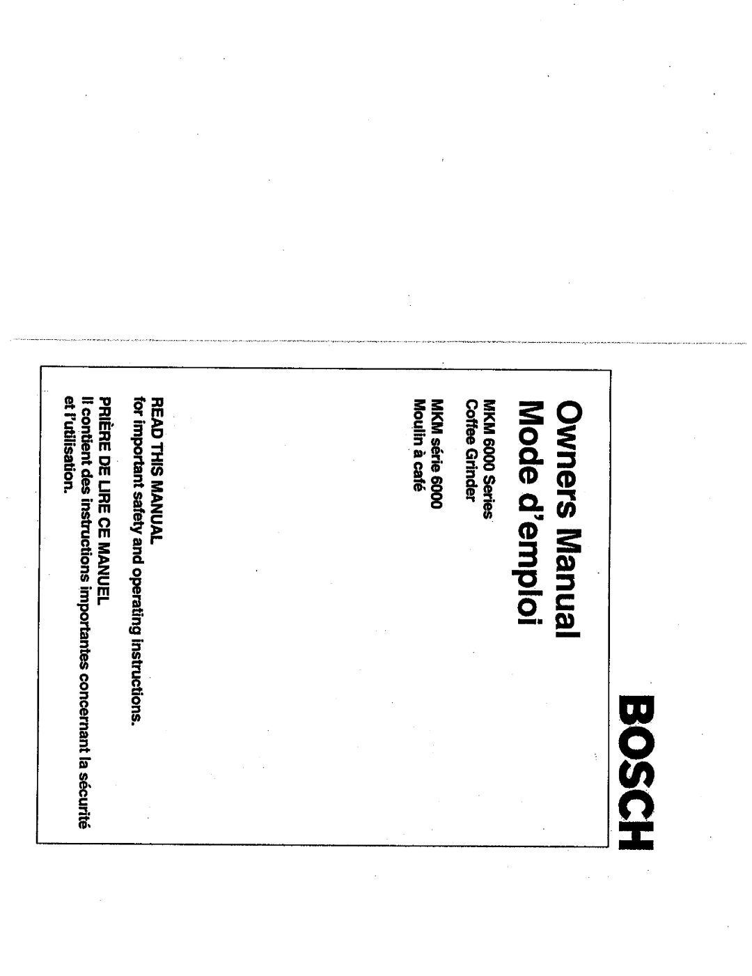 Bosch Appliances 6000 manual 