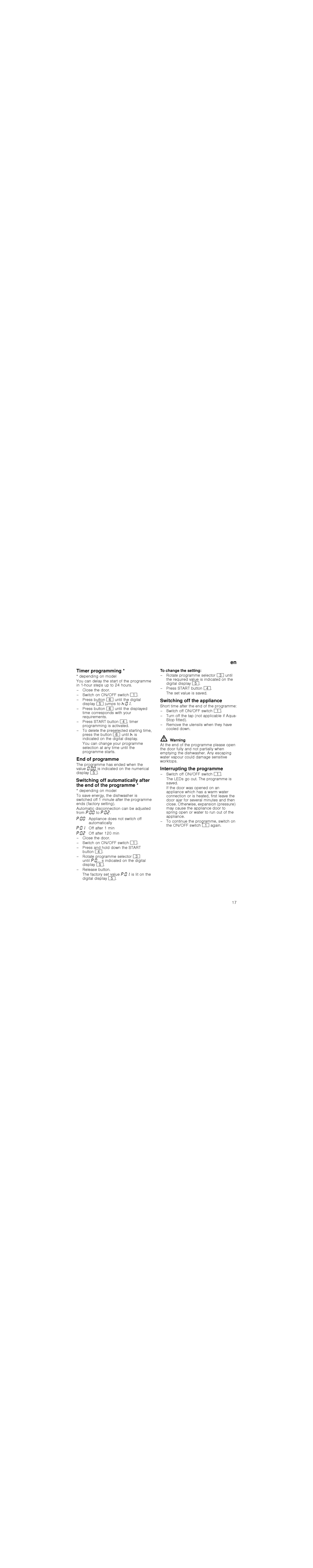 Bosch Appliances 5HVHW Timerngmiaropeprogramming, End of programme, End of the programme, Switching off the appliance 