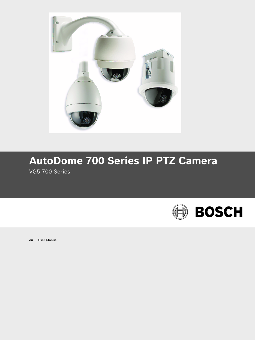 Bosch Appliances user manual AutoDome 700 Series IP PTZ Camera 