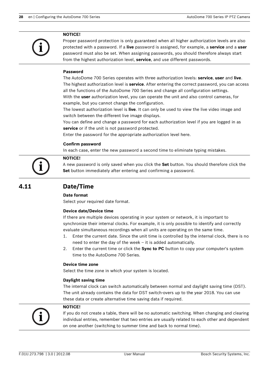 Bosch Appliances 700 user manual Date/Time, Date format, Device date/Device time, Device time zone, Daylight saving time 