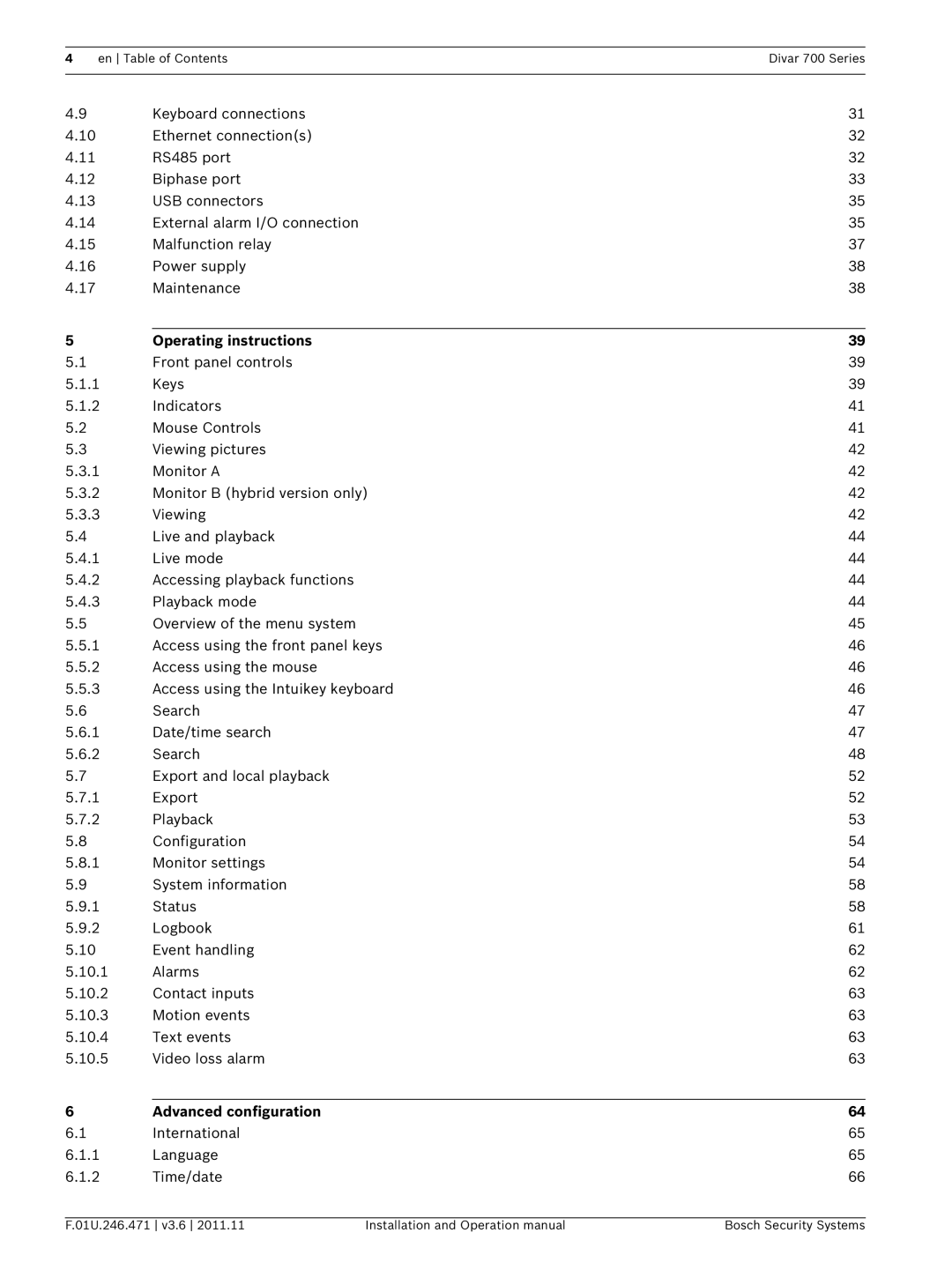 Bosch Appliances 700 operation manual Operating instructions, Advanced configuration 