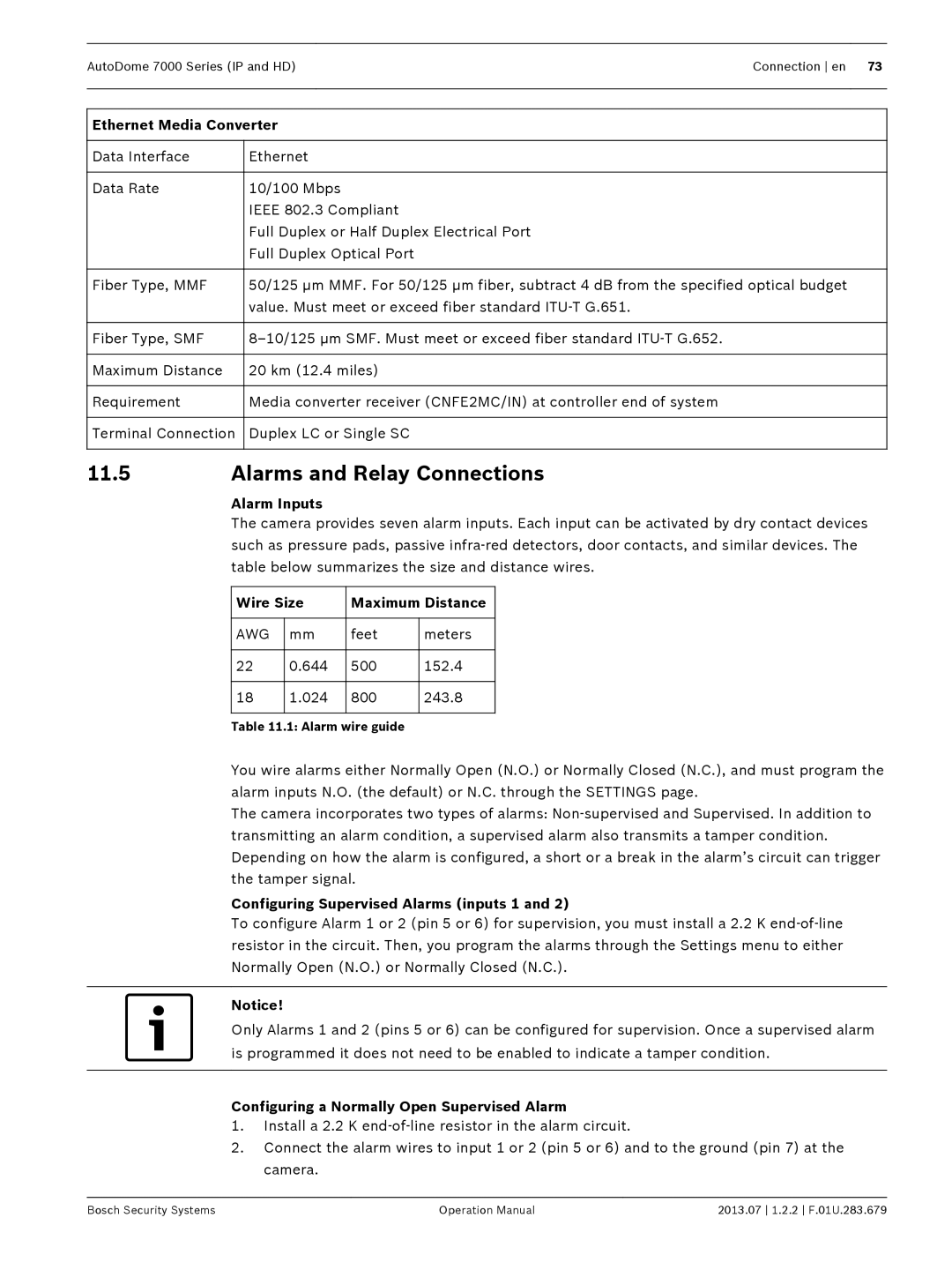 Bosch Appliances 7000 manual Alarms and Relay Connections 