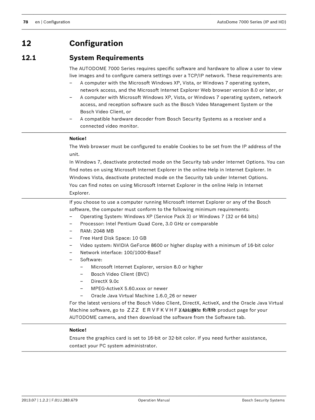 Bosch Appliances 7000 manual Configuration, System Requirements 