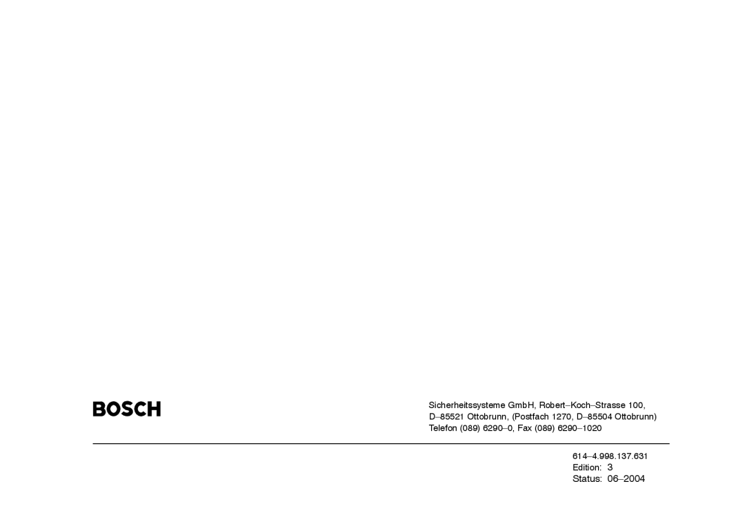 Bosch Appliances 7.x operating instructions Status 