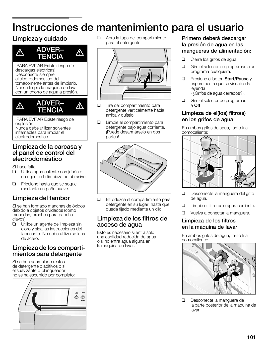 Bosch Appliances 800 Series manual Instrucciones de mantenimiento para el usuario 