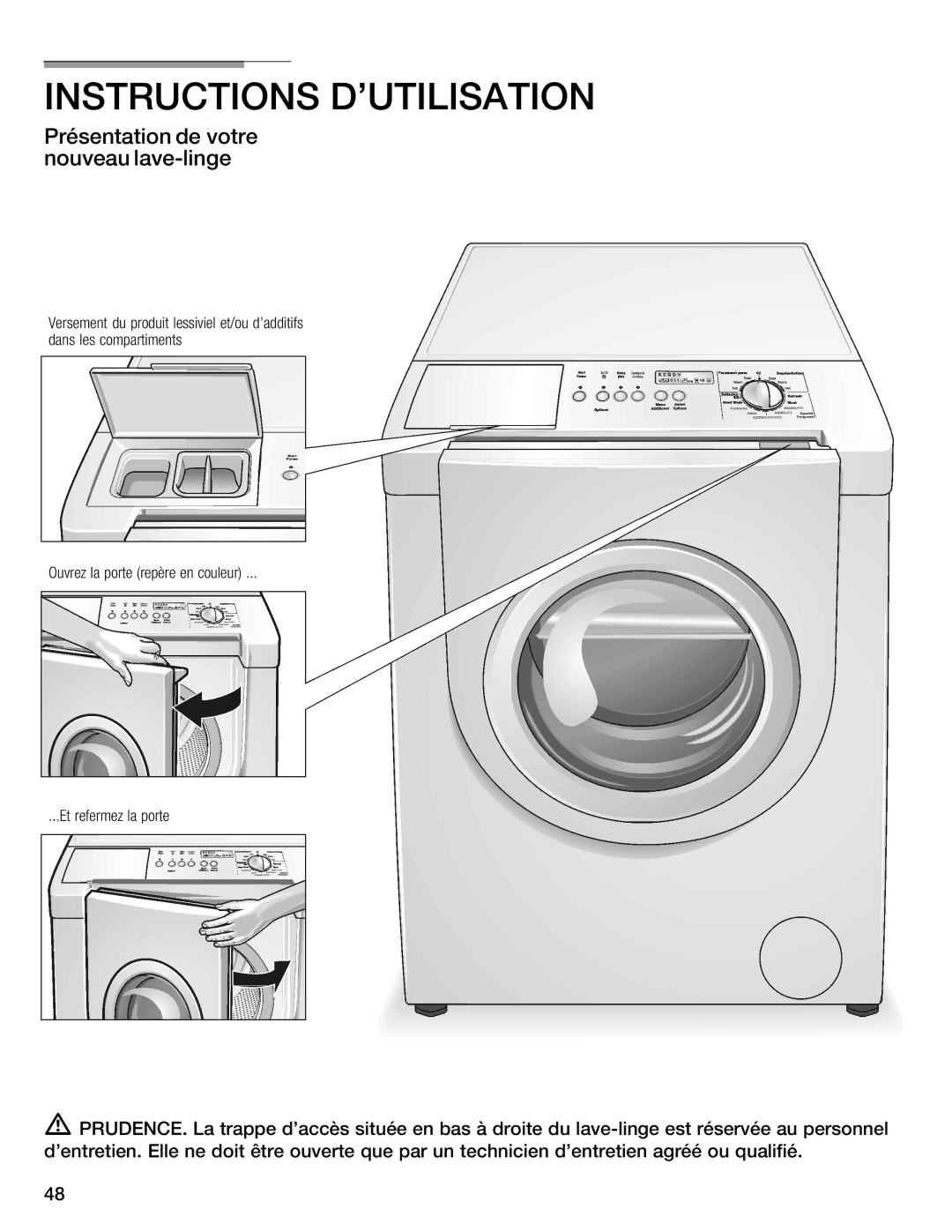 Bosch Appliances 800 Series manual Instructions Dutilisation, Présentation de votre nouveau laveclinge 