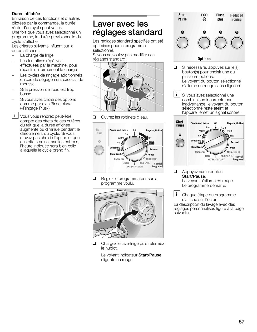 Bosch Appliances 800 Series manual Laver Avec Les, Standard, Réglages 