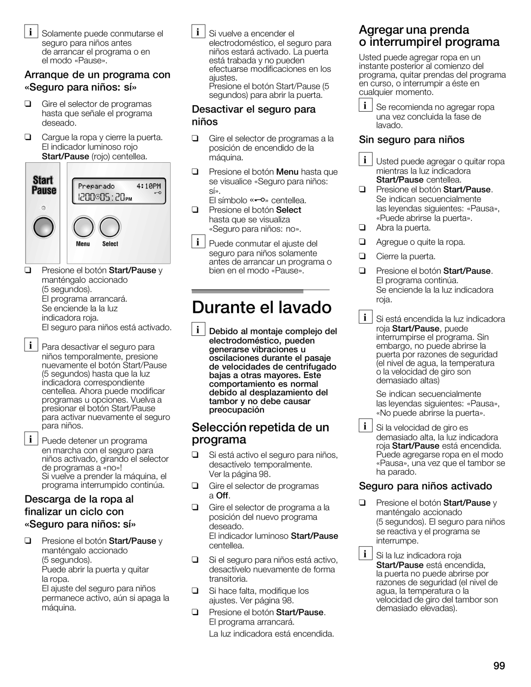 Bosch Appliances 800 Series Durante Lavado, Agregar una prenda Interrumpir el programa, Selección Repetida De un, Programa 