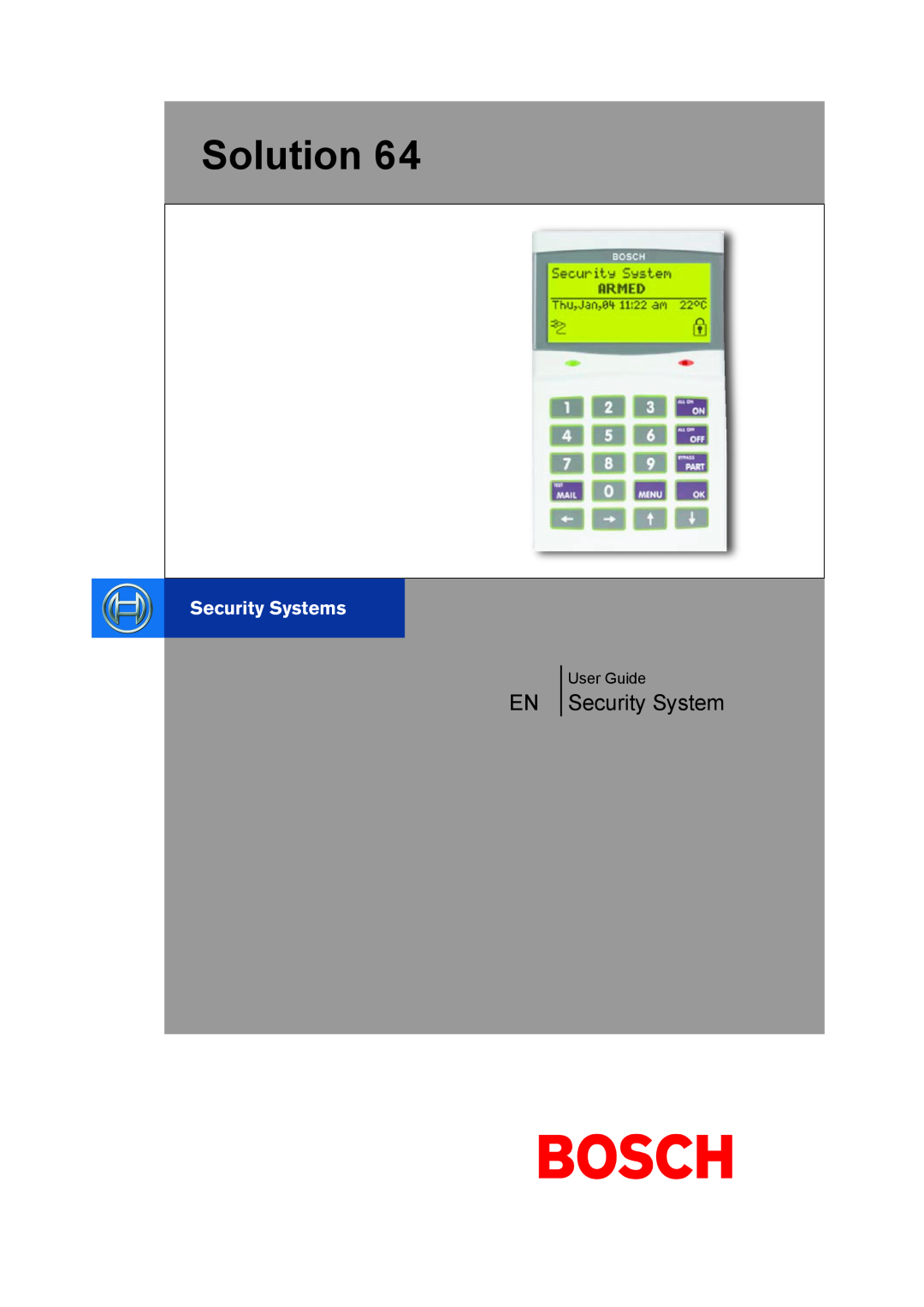 Bosch Appliances 9 6 BLCC110U manual Solution, Security System 
