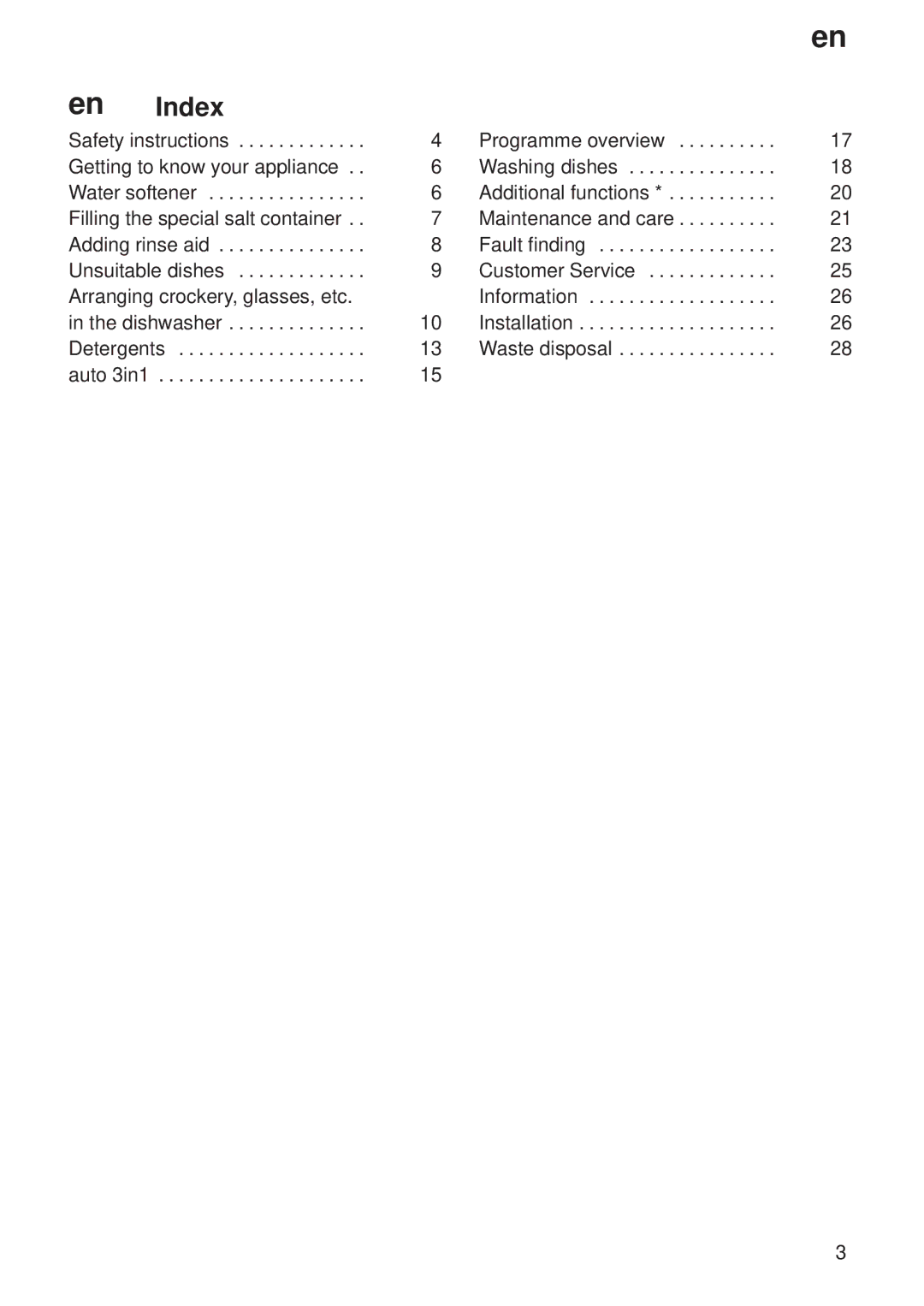 Bosch Appliances 9000 035918 (8406 0) manual Index 