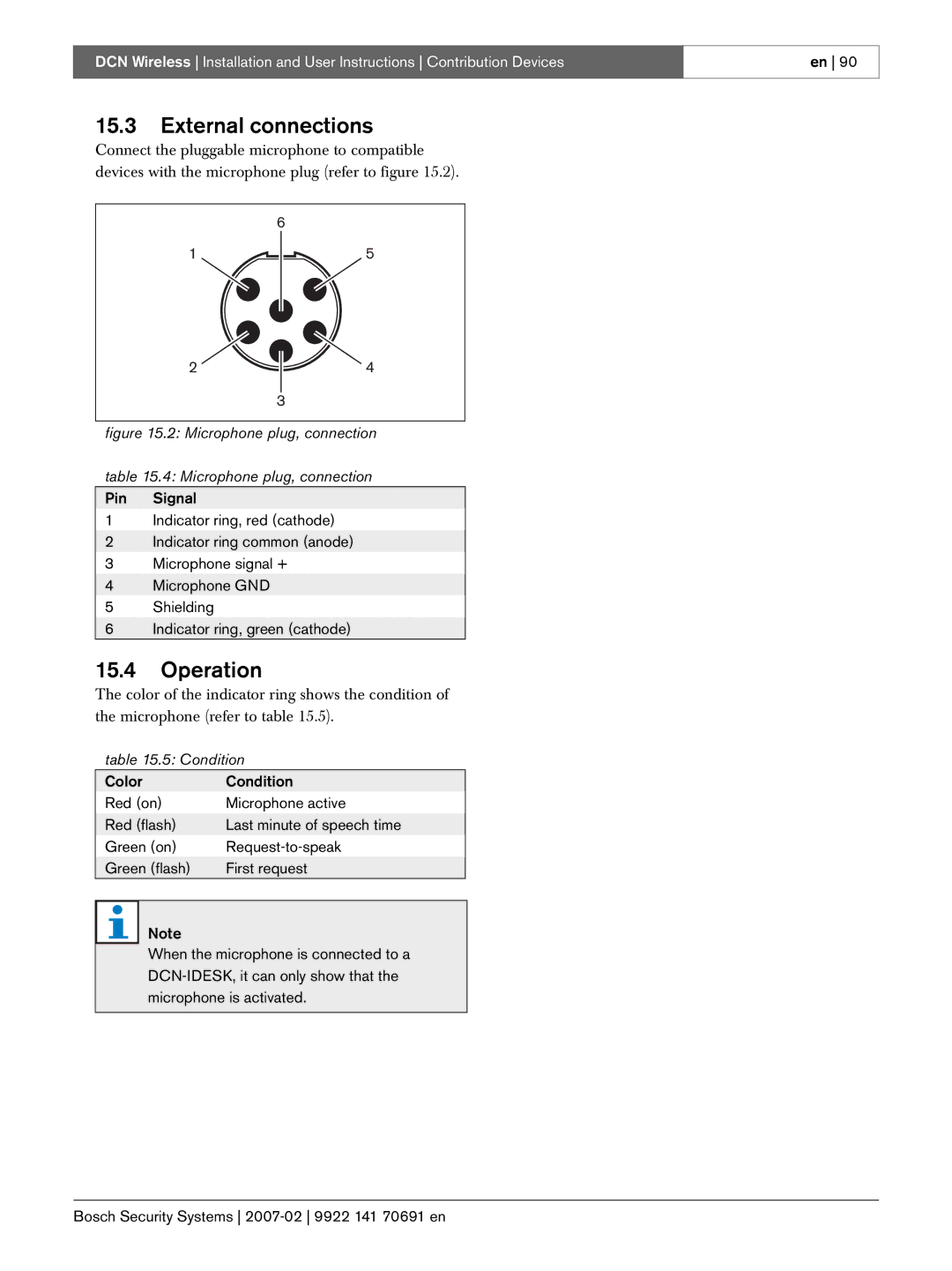 Bosch Appliances 9922 141 70691 en manual Microphone plug, connection 