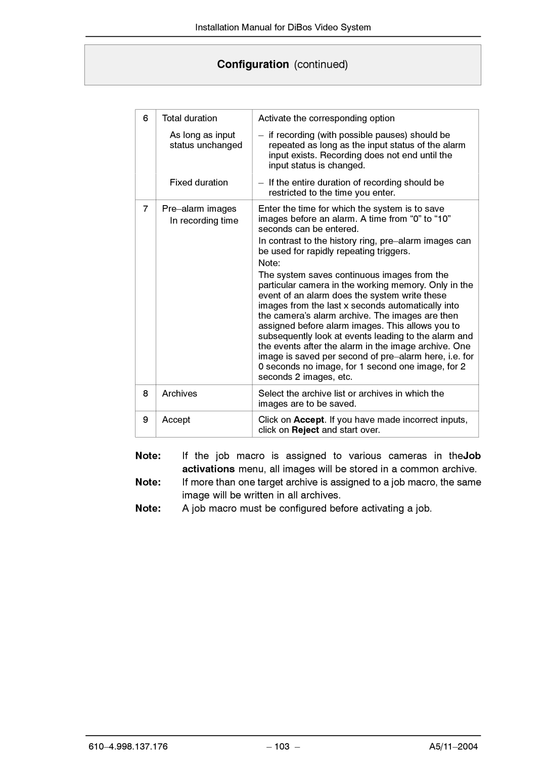 Bosch Appliances A5 installation manual Configuration 