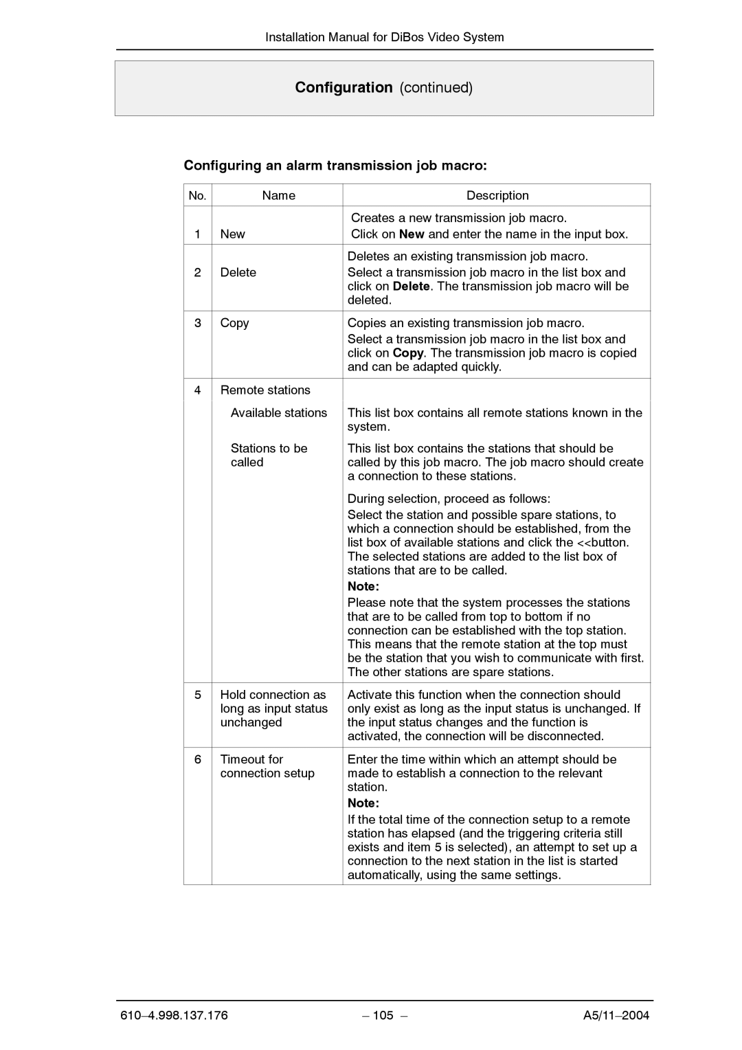 Bosch Appliances A5 installation manual Configuring an alarm transmission job macro 