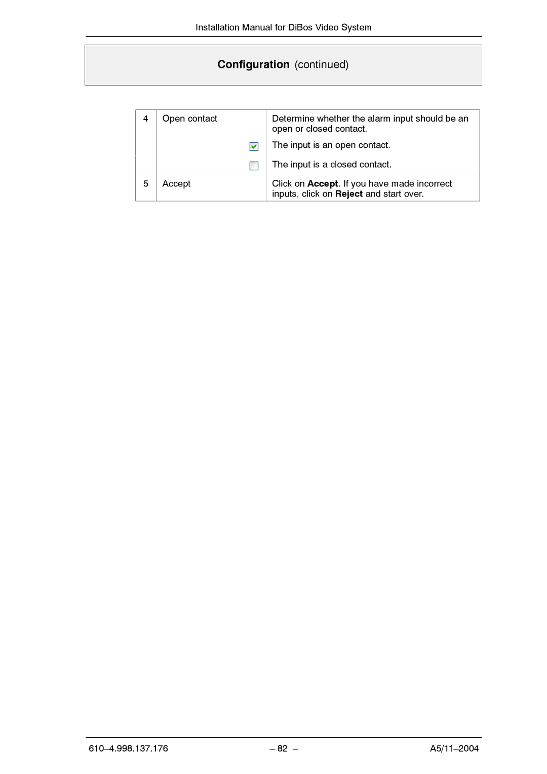 Bosch Appliances A5 installation manual Configuration 