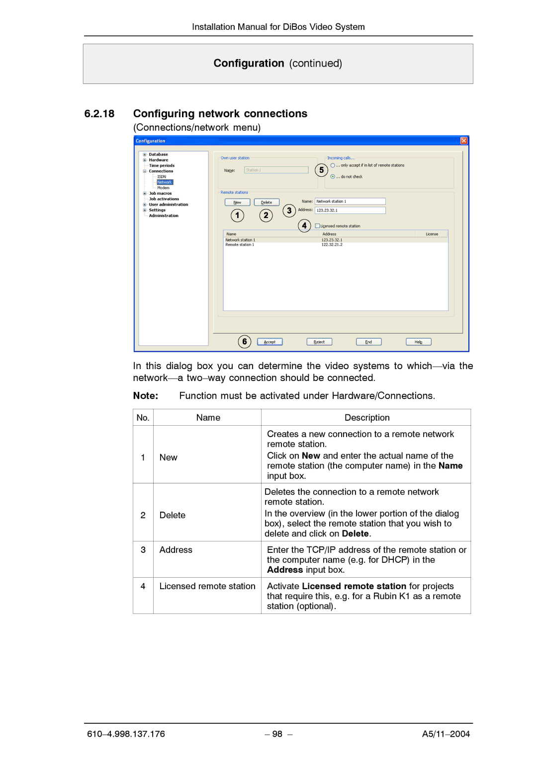 Bosch Appliances A5 installation manual Configuration Configuring network connections 