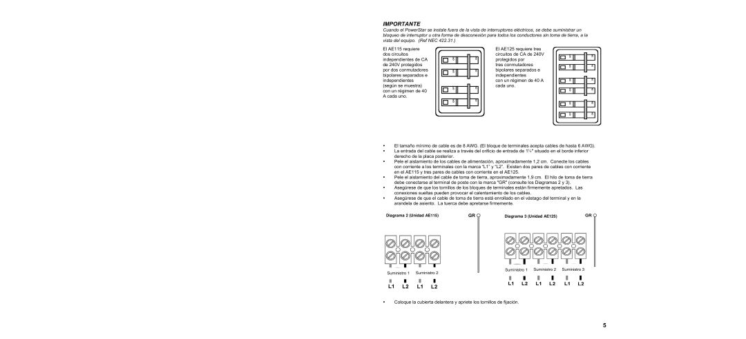 Bosch Appliances AE115 warranty Importante 