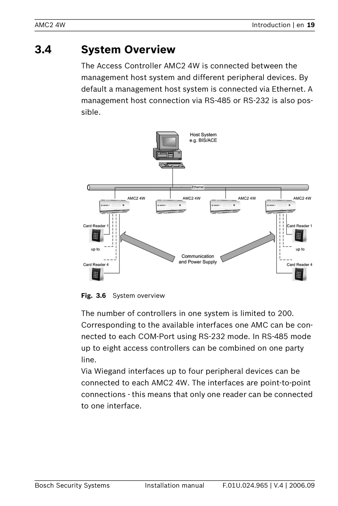 Bosch Appliances APC-AMC2-4WCF, APC-AMC2-4WUS installation manual System Overview, System overview 