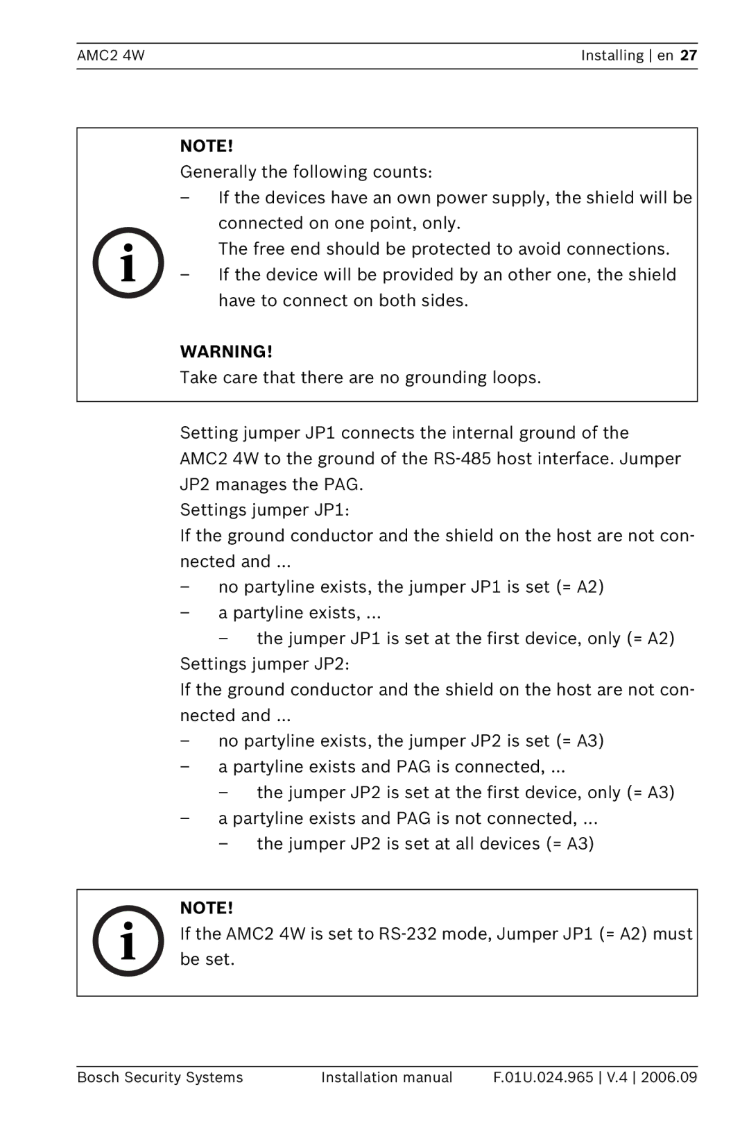 Bosch Appliances APC-AMC2-4WUS, APC-AMC2-4WCF installation manual AMC2 4W 