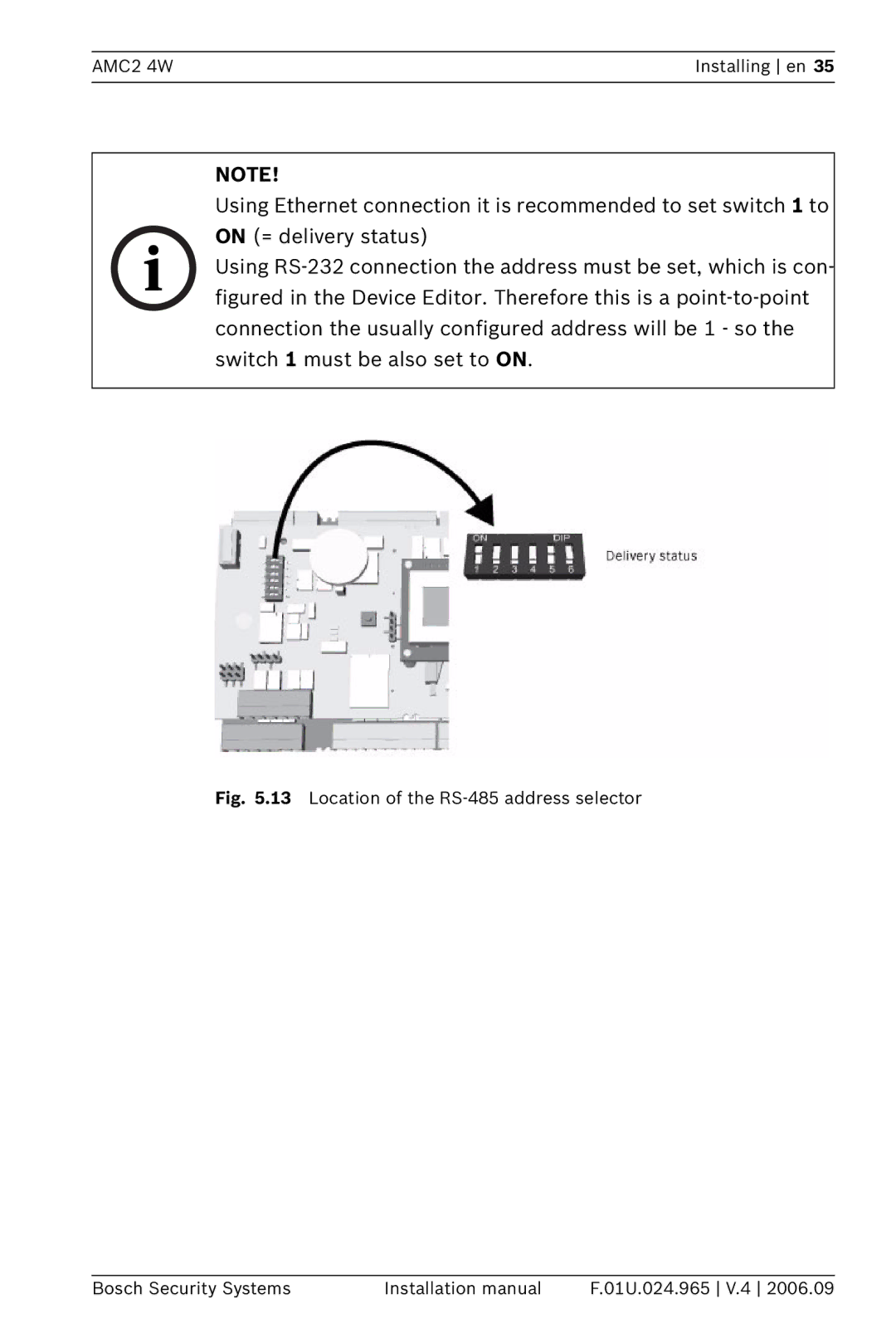 Bosch Appliances APC-AMC2-4WUS, APC-AMC2-4WCF installation manual AMC2 4W 