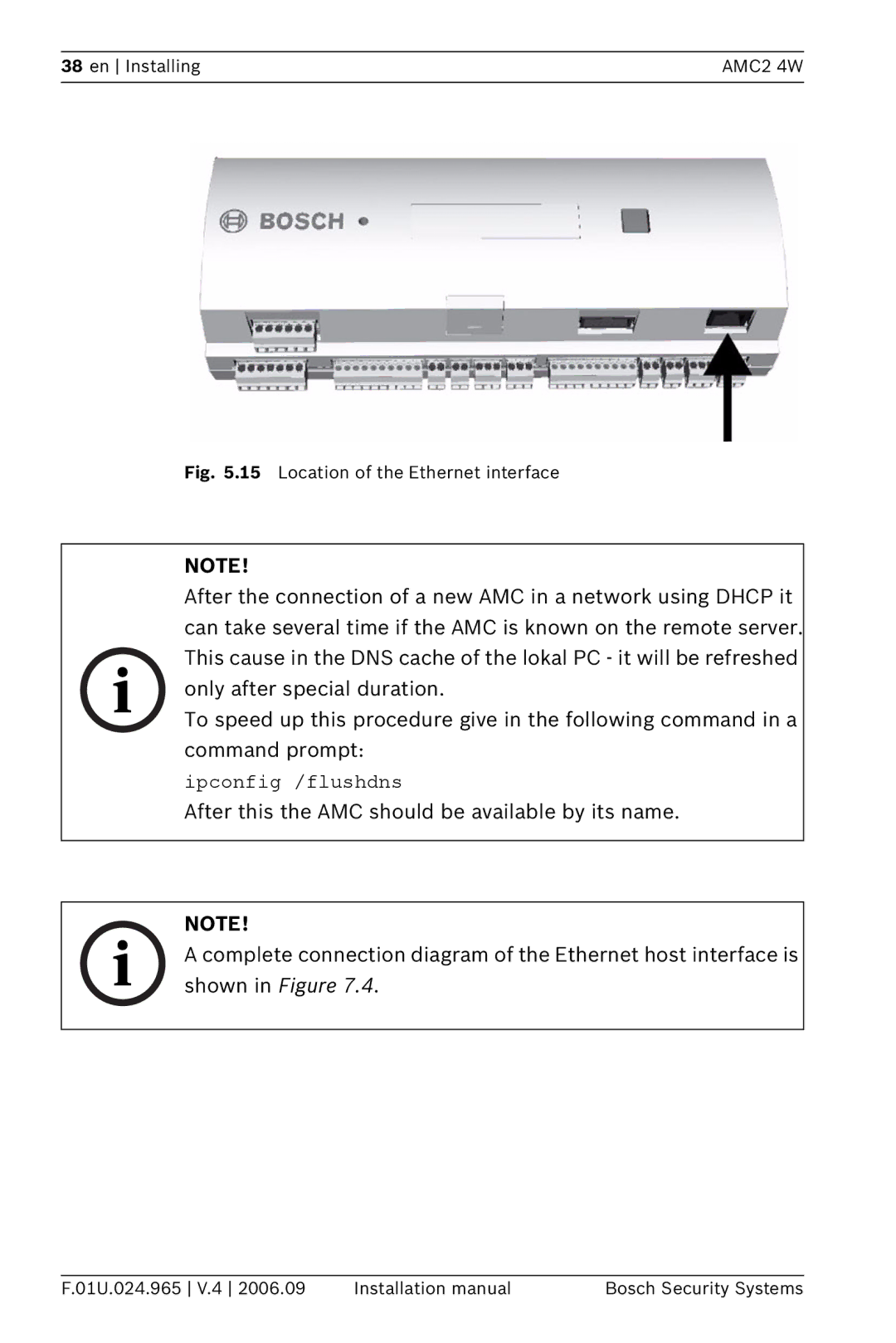 Bosch Appliances APC-AMC2-4WUS, APC-AMC2-4WCF installation manual Ipconfig /flushdns 