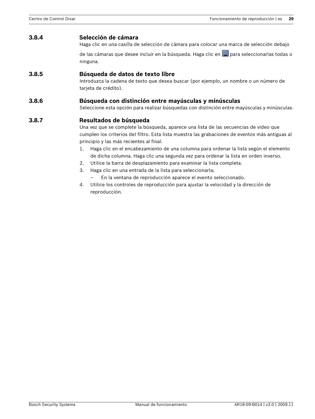 Bosch Appliances AR18-09-B014 Búsqueda de datos de texto libre, Búsqueda con distinción entre mayúsculas y minúsculas 