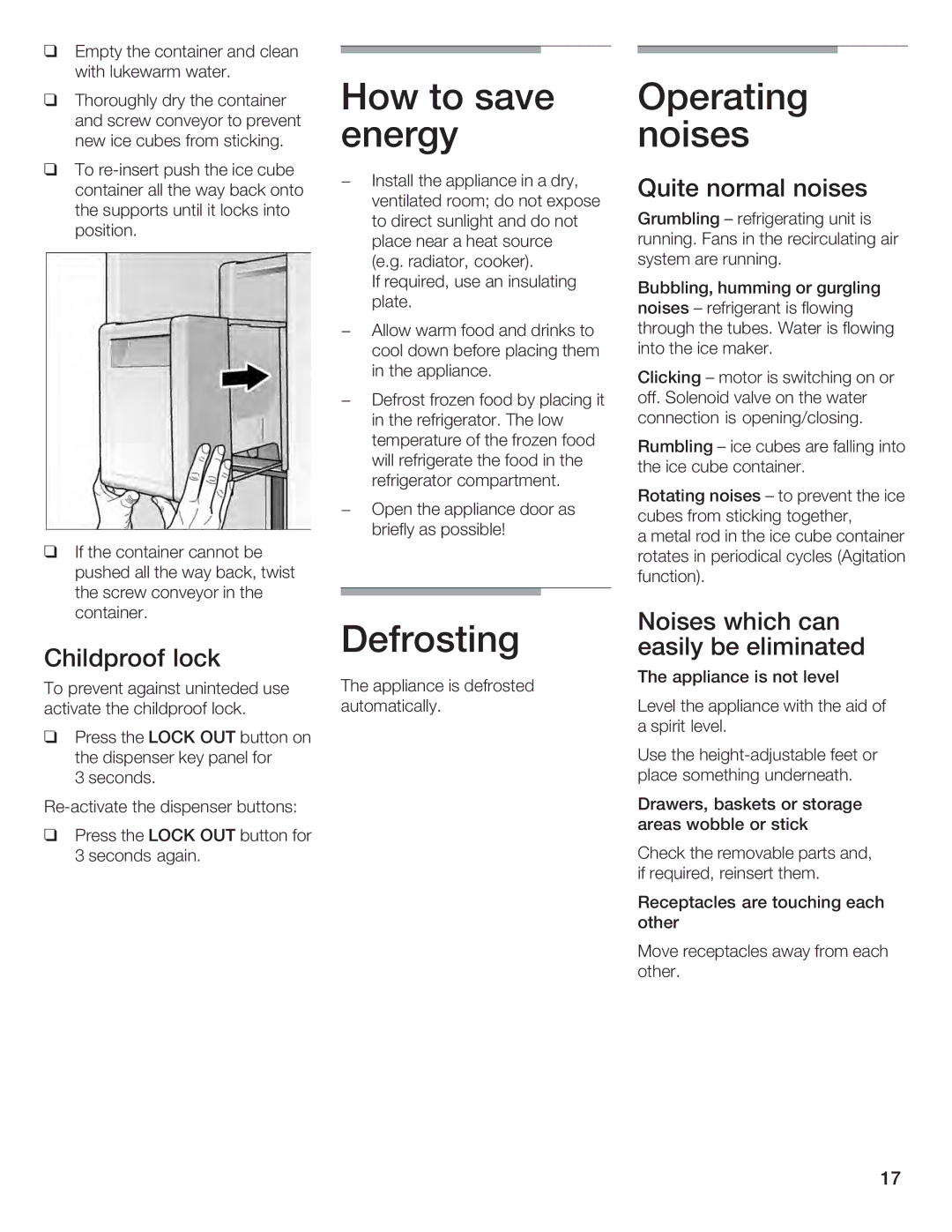 Bosch Appliances B24ID, B24IF, B30IF, B18ID, B18IF manual 