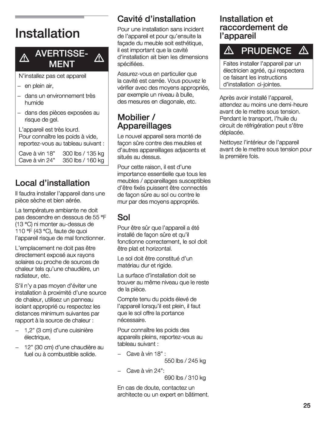 Bosch Appliances B24IW, B18IW manual 