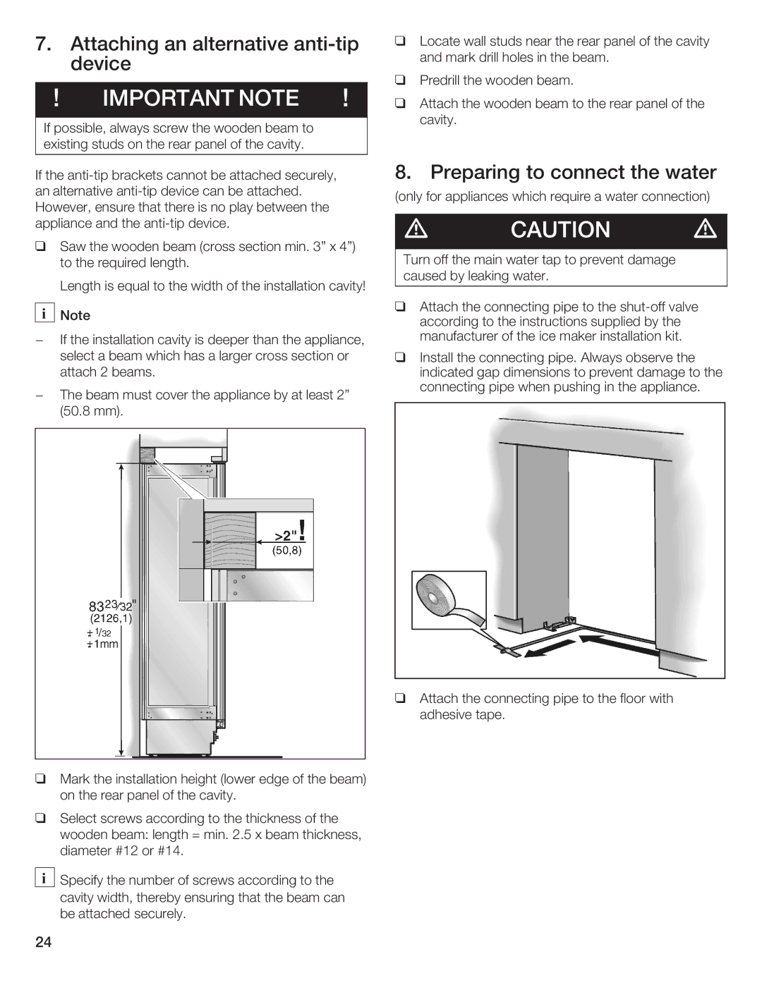 Bosch Appliances B24IW50NSP manual 