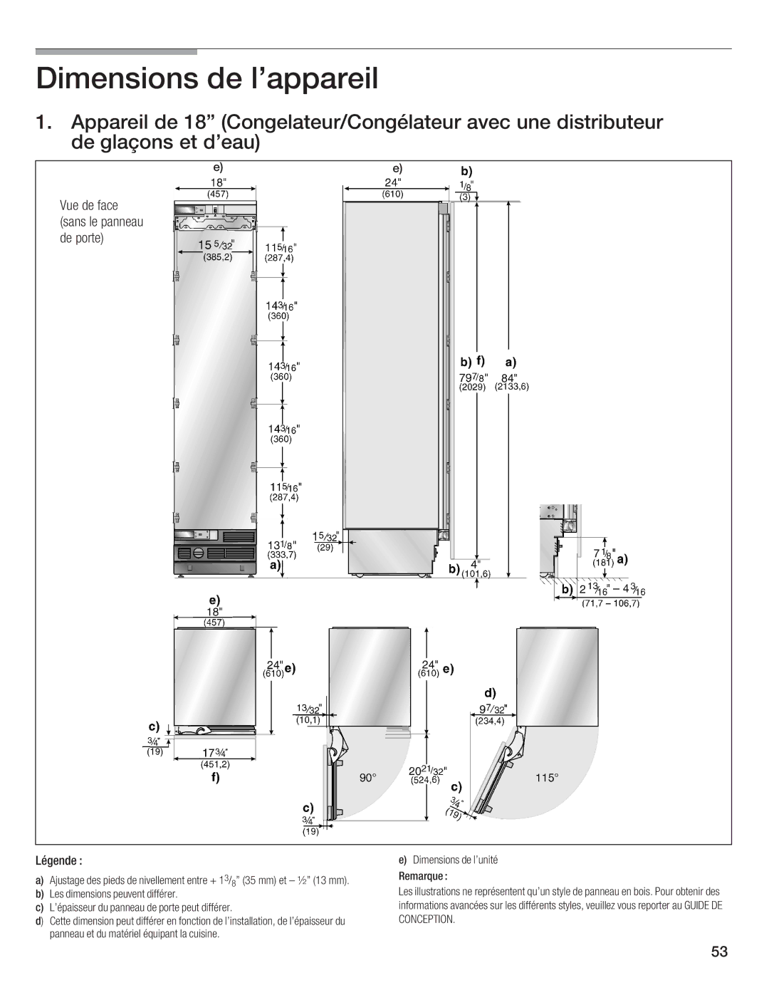 Bosch Appliances B24IW50NSP manual Remarque 