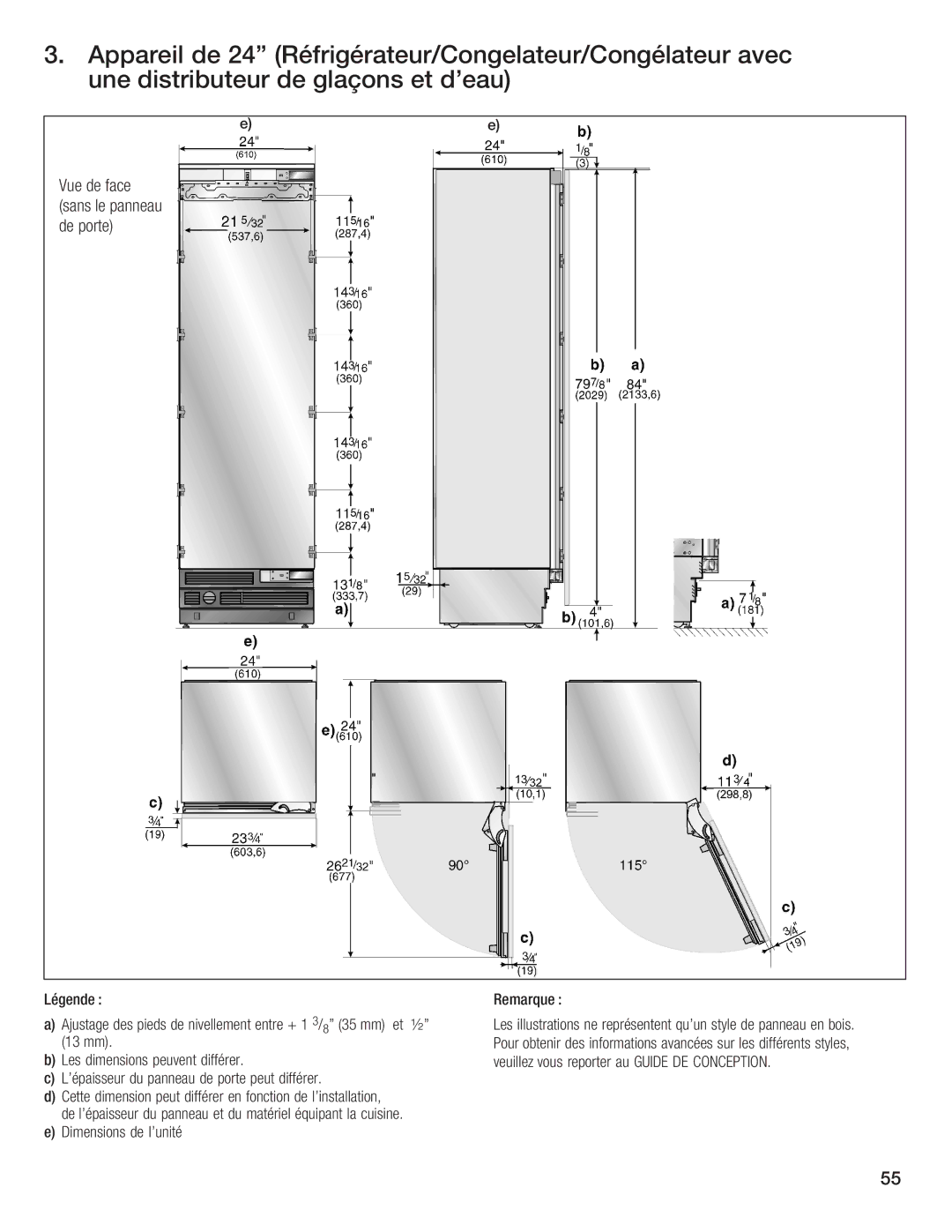 Bosch Appliances B24IW50NSP manual Remarque 